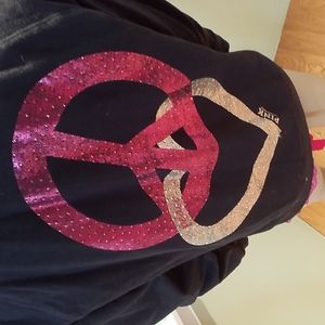 Victoria's Secret Pink Vintage Rhinestone Embellished Hoodie Size L